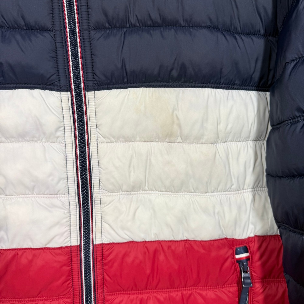 Tommy Hilfiger Mens Packable Puffer Jacket Colorblock Navy Red White 150AN796 M - Picture 5 of 12